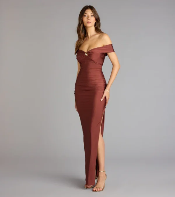 Silvia Off-The-Shoulder Formal Dress - Image 4