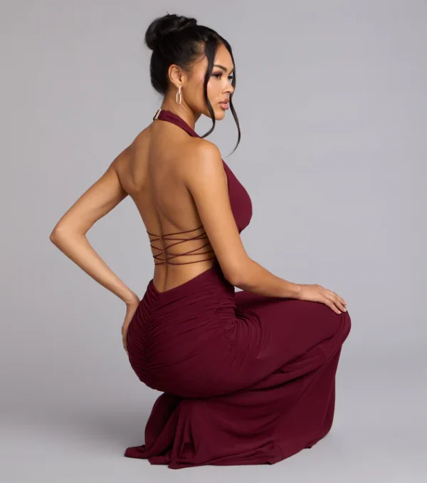 Juliana Mesh Strappy Back Formal Dress - Image 2
