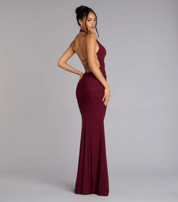 Juliana Mesh Strappy Back Formal Dress - Image 4