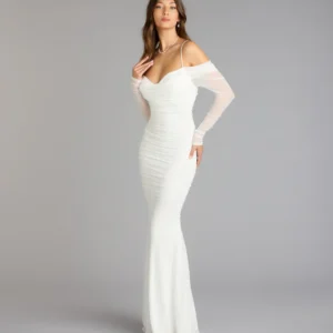 Lindsey Pearl Cold Shoulder Mermaid Formal Dress