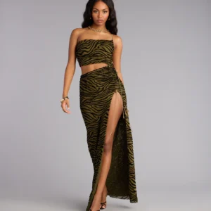 Wild Intentions Zebra Velvet Maxi Dress