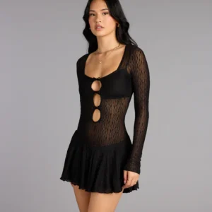 Midnight Muse Lace Mini Dress
