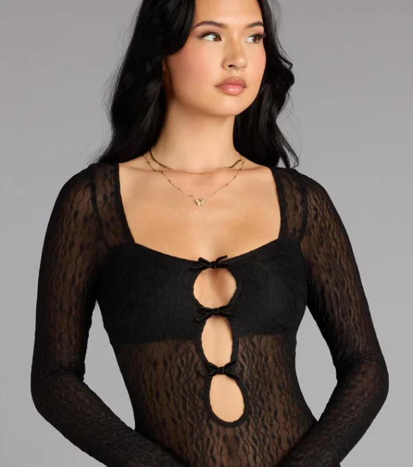 Midnight Muse Lace Mini Dress - Image 4