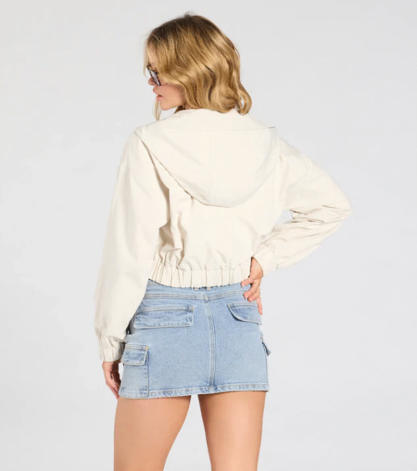 Casual Cool Vibes Hoodie Bomber Jacket - Image 2