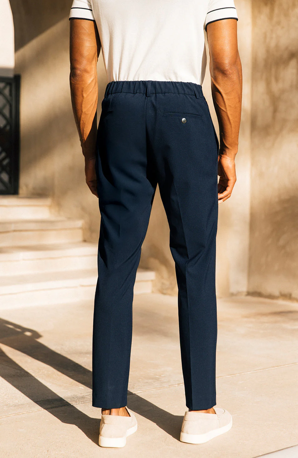 Aster Tailored Stretch Slim Leg Pants in Navy - Image 3