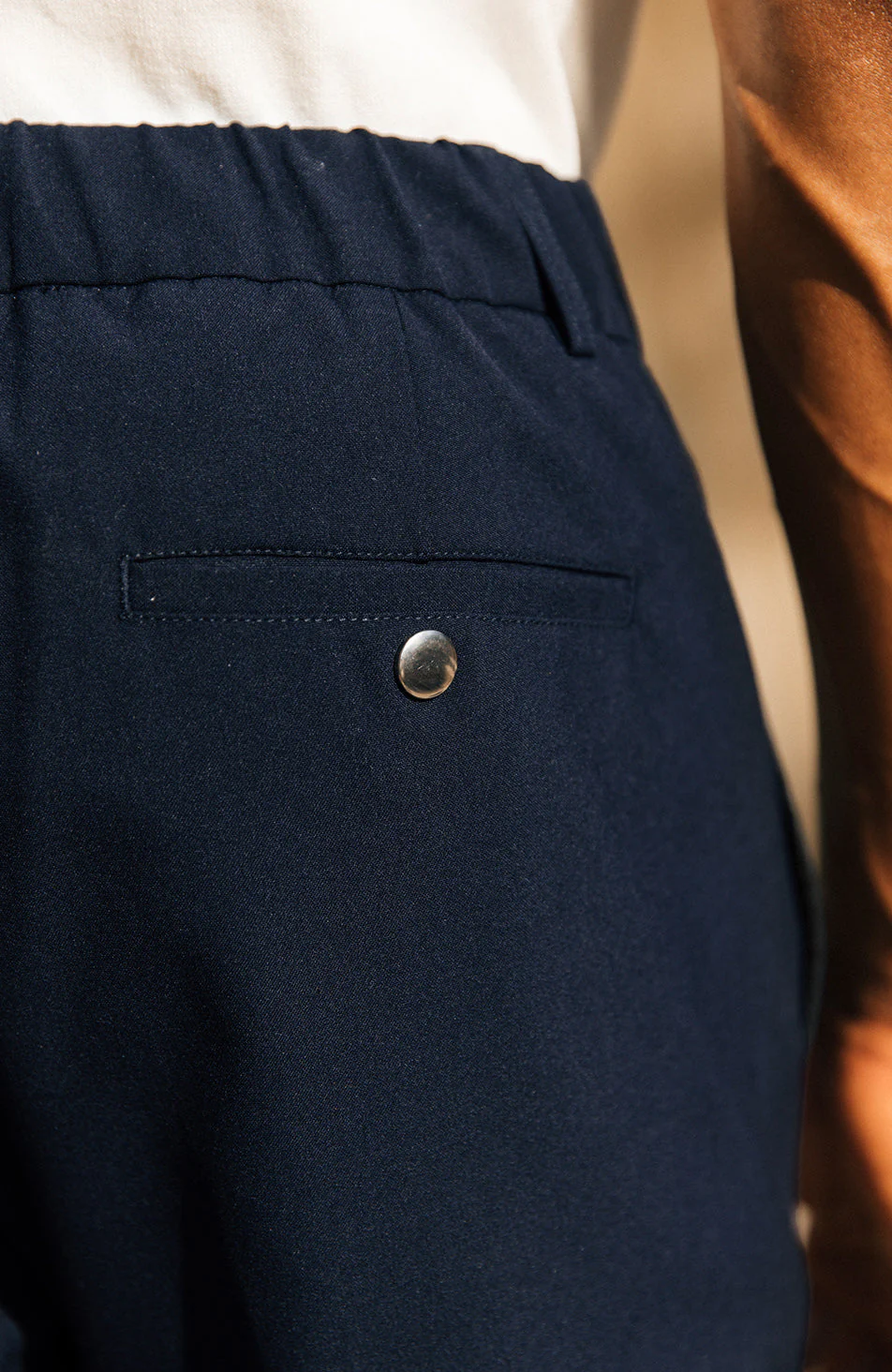 Aster Tailored Stretch Slim Leg Pants in Navy - Image 4