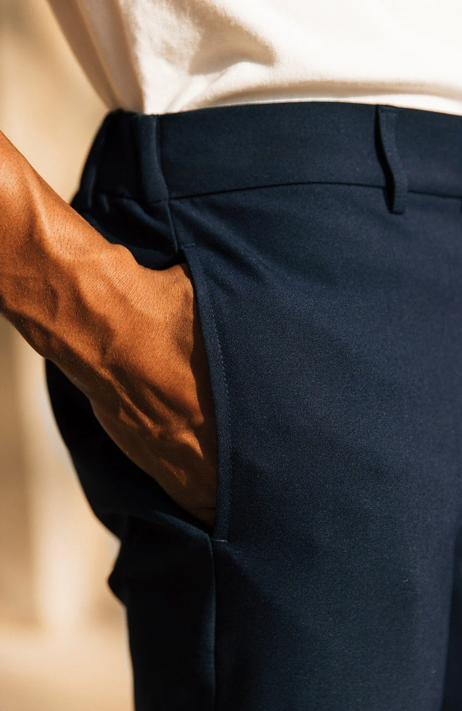 Aster Tailored Stretch Slim Leg Pants in Navy - Image 5