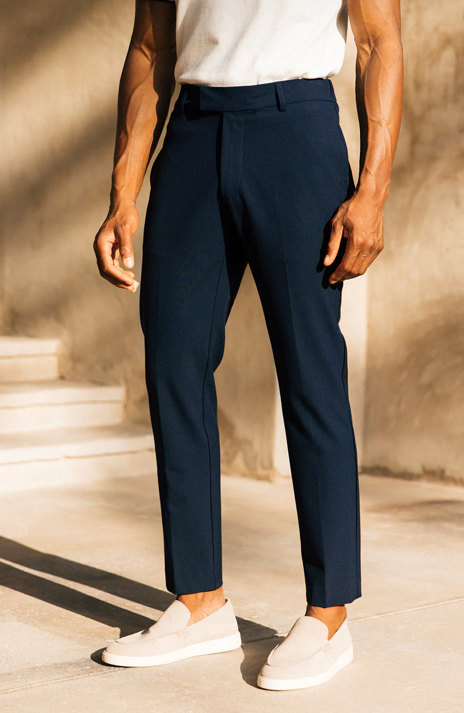 Aster Tailored Stretch Slim Leg Pants in Navy - Image 2